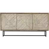 Peridot Sideboard Buffet in Natural Acacia & Black Metal