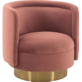 Peony Accent Chair in Blush Fabric with Brushed Gold Legs (Set of 2)