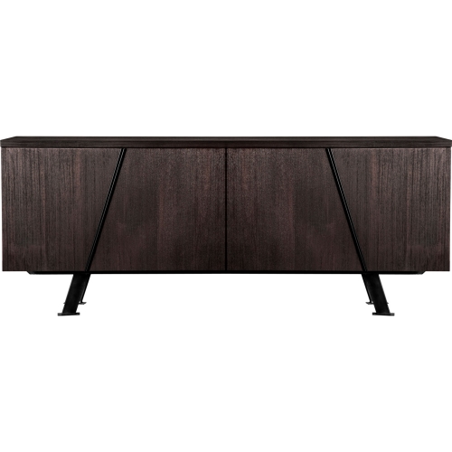 Pirate Sideboard Cabinet in Brown Acacia & Black Metal