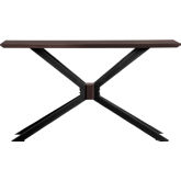 Pirate Console Table in Brown Acacia & Black Metal