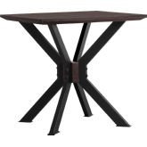 Pirate End Table in Brown Acacia & Black Metal