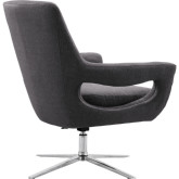 Quinn Adj Swivel Accent Chair in Grey Fabric on Polished Chrome