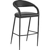 Ramona 26" Counter Stool in Matte Black Iron & Black Leatherette