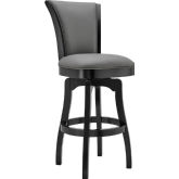 Raleigh 26" Swivel Counter Stool in Grey Leatherette & Black