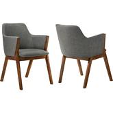 Renzo Dining Chair in Charcoal Fabric & Walnut Finish (Set of 2)