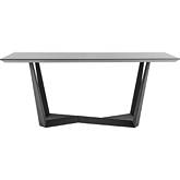 Radford 71" Dining Table in Light Gray Melamine & Black Metal