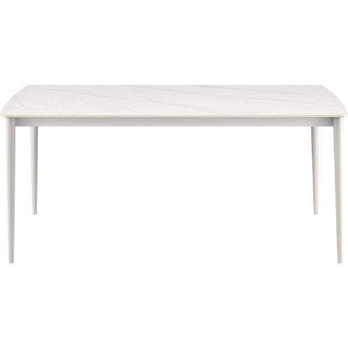 Rhodes Outdoor 71" Dining Table in Snowy Sintered Stone & Porcelain Finish