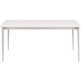 Rhodes Outdoor 71" Dining Table in Snowy Sintered Stone & Porcelain Finish
