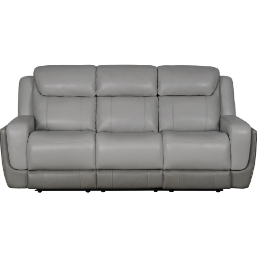 Rosalyn 87" Zero Gravity Power Reclining Sofa with Dropdown Console in Silver Gray Leather