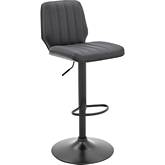 Sabine Adjustable Swivel Gray Leatherette & Black Metal