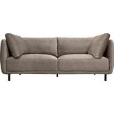 Serenity 79" Sofa in Fossil Gray Velvet & Black Metal