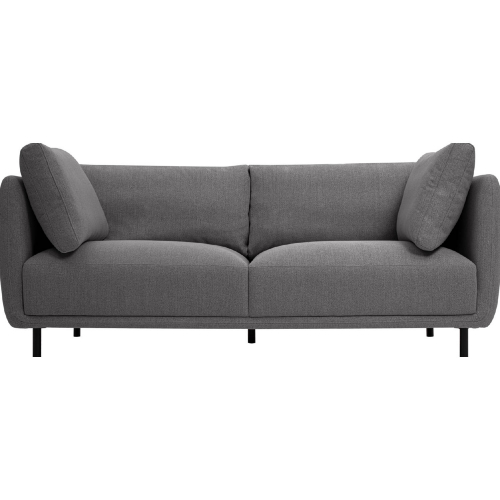 Serenity 79" Sofa Gray Fabric & Black Metal