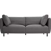 Serenity 79" Sofa Gray Fabric & Black Metal