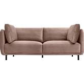Serenity 79" Sofa in Mauve Velvet & Black Metal