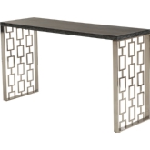 Skyline Console Table w/ Charcoal Top & Laser Cut Stainless Sides