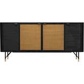 Saratoga Sideboard Buffet in Black Acacia & Rattan