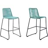 Shasta 26" Outdoor Counter Stool in Wasabi Rope & Black Metal (Set of 2)