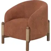Stormy Accent Chair in Salted Rust Fabric & Chestnut Brown Finish