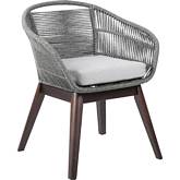 Tutti Frutti Indoor Outdoor Dining Chair in Dark Wood, Latte Rope & Gray