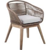Tutti Frutti Indoor Outdoor Dining Chair in Light Wood, Latte Rope & Gray