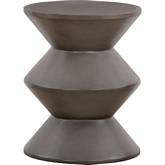 Lizzie Indoor Outdoor Accent Stool End Table in Dark Concrete