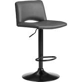 Thierry Adjustable Swivel Gray Leatherette & Black Metal