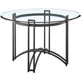 Tibet 48" Round Dining Table in Matte Black Iron & Glass