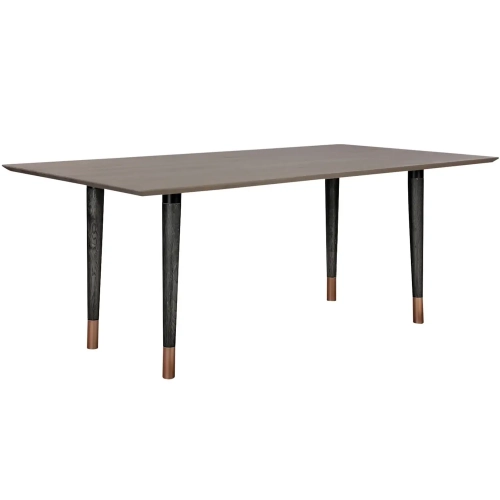 Turin 78" Dining Table in Oak Wood & Copper