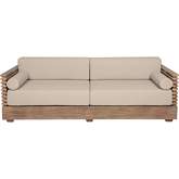 Vivid Outdoor Sofa in Light Eucalyptus Wood & Taupe Olefin Fabric