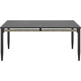 Zella Outdoor 66" Dining Table in Aluminum, Charcoal Finish & Light Gray Rope