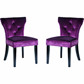 Elise Dining Chair in Tufted Purple Velvet (Set of 2)