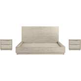 Abbey King 3 Piece Bedroom Set in Grey Oak Wood