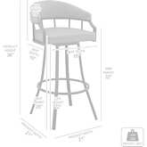 Naomi & Valerie 5 PC Counter Dining Set in Grey Leatherette & Steel