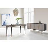 Turin 78" Dining Table & Sideboard in Oak Wood & Copper