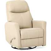 Harlow Swivel Glider Manual Recliner in Ivory Leather
