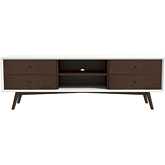 Caroline 71" TV Stand in Walnut & White Finish Wood