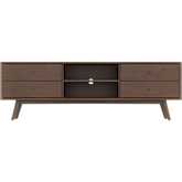 Caroline 71" TV Stand in Walnut Finish Wood