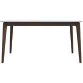 Lindsey 60" Dining Table in White & Wood