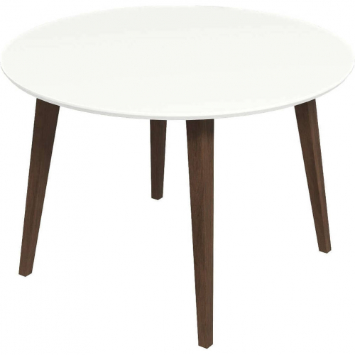 Paloma 46" Dining Table in White & Walnut Finish