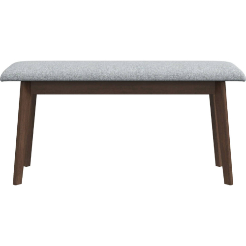 Carlos 47" Dining Bench in Wood & Grey Fabric