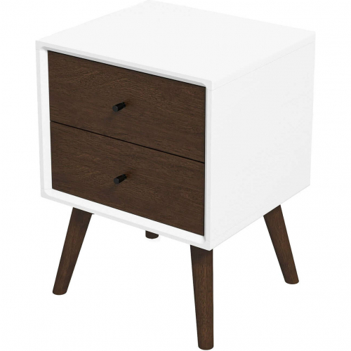 Caroline 2 Drawer Nightstand in White Finish Wood