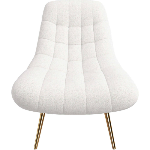 Aubrey Accent Lounge Chair in Tufted White French Boucle Fabric