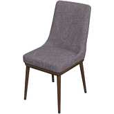 Kate Dining Chair in Grey Fabric & Wood (Set of 2)