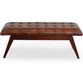 Maja Bench in Dark Cognac Tan Leather