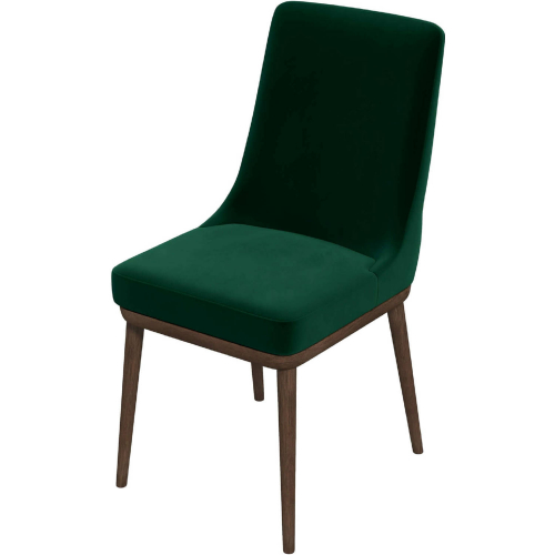 Laura Dining Chair in Green Velvet & Wood (Set of 2)