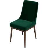 Laura Dining Chair in Green Velvet & Wood (Set of 2)