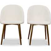 Marion Dining Chair in Cream Boucle Fabric & Gold (Set of 2)