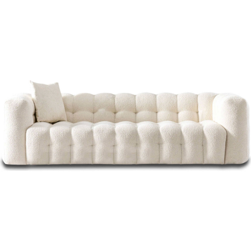 Eden Chesterfield Sofa in Tufted Cream Boucle Fabric