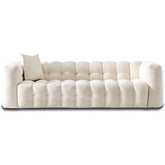 Eden Chesterfield Sofa in Tufted Cream Boucle Fabric