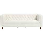 Evelyn Chesterfield Sofa in Tufted Beige Boucle Fabric